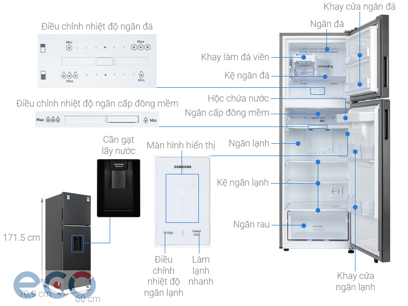 Tủ lạnh Samsung Inverter 345 lít RT35CG5544B1SV