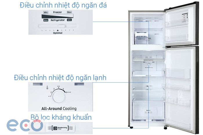 Tủ lạnh Samsung Inverter 256 lít RT25M4032BU/SV