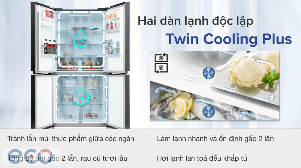 Tủ lạnh Samsung Inverter 488 lít Multi Door RF48A4010B4/SV